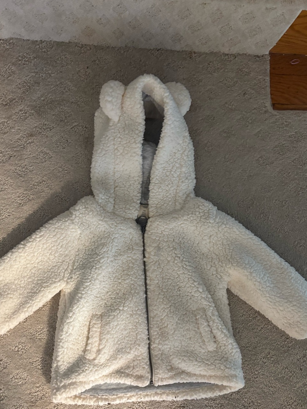 Tucker + Tate Cream Sherpa Hooded Puffer with Ear Accents